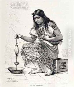 Cotton Spinning from The Ancient Cities of the New World by Pierre Fritel