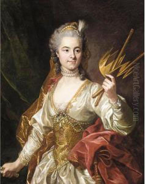 Portrait Of Mademoiselle
Genevieve De Malboisiere (1746-66) As Melpomene, Muse Of Tragedy - view 1