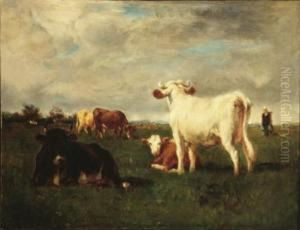 Cows In A Pastoral Landscape Cows In A Pastoral Landscape