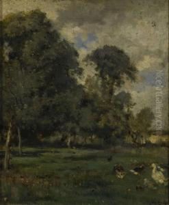 Landschaft Mit Enten. by Emile Van Marcke De Lumman