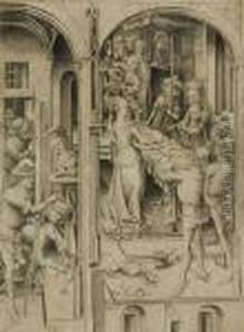 The Beheading Of Saint John Thebaptist by Israhel Van Meckenem