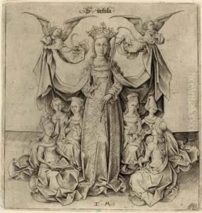 Saint Ursula (bartsch 132; Geisberg 347 Iv; Lehrs, Hollstein 412 Iv) by Israhel Van Meckenem