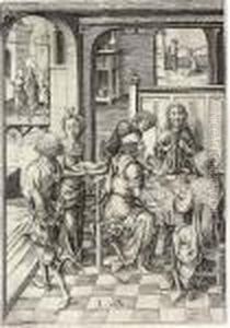 Christ At Emmaus by Israhel Van Meckenem