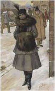 Street Scene In Winter by Han Van Meegeren