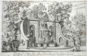 Theatre Fountain at the Villa Aldobrandina by Giovanni Battista Falda