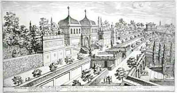 Garden of the Duke of Parma on the Palatine Hill looking towards Campo Vaccino Rome - view 1