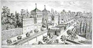 Garden of the Duke of Parma on the Palatine Hill looking towards Campo Vaccino Rome