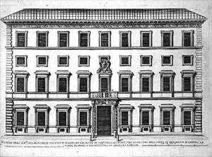 View of the facade of Palazzo Marchese by Giovanni Battista Falda