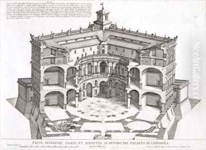 Cross-section of Villa Caprarola by Giovanni Battista Falda
