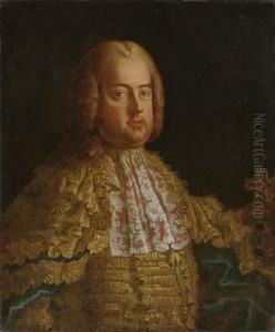 Portrait Of Emperor Francis I Of Austria by Ircle Of Martin Van Mytens