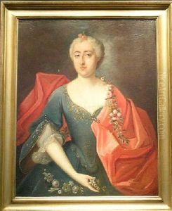 Portrait Of A Woman With A Floral Garland
