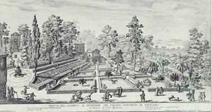 The pleasure garden and Pavilion of Pope Pius IV at the Vatican Palace by Giovanni Battista Falda