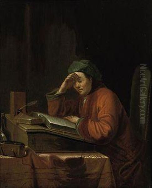 A Man Reading In An Interior - view 1