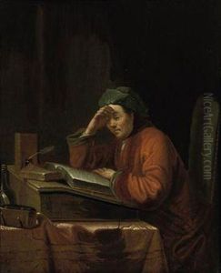 A Man Reading In An Interior