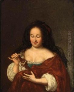 A Young Lady Playing With A Puppy King Charles Spaniel On Her Lap
