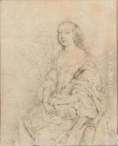 Three-quarter Length Portrait Of A Young, Elegantly Dressed, Seated Lady
