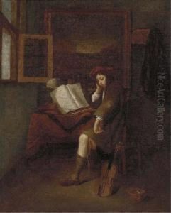 A Rest From Practice by Frans van Mieris