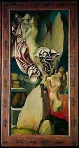 Bugnon altarpiece left hand panel depicting the deliverance of a soul from purgatory by Hans Fries