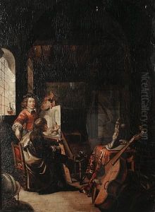 The Artist's Studio by Frans Ii Van Mieris
