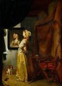 Dama Pred Zrkadlom by Frans Ii Van Mieris