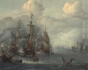 The Battle Of The Sound by Hendrik van Minderhout