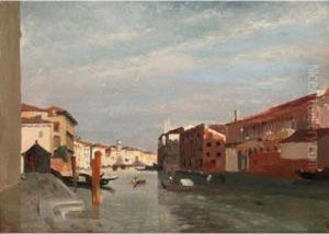 Gondolas On The Grand Canal, Venice by Jean Baptiste van Moer