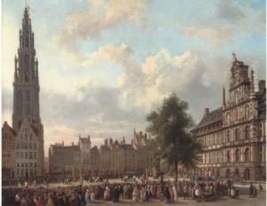 "the Meir", Antwerp by Jean Baptiste van Moer