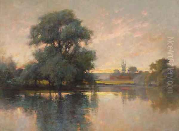 A river at sunset - view 1