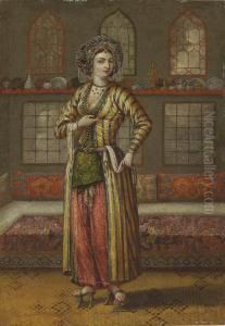 A Turkish Woman In A Steam Bath by Jan-Baptiste Vanmour