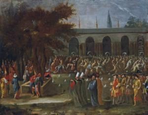 The Dutch Ambassador With His 
Retinue Being Received By Sultan Ahmed Iii At The Topkapi Palace, 
Istanbul