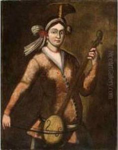 Chanteuse Armenienne Jouant Du Rebab. by Jan-Baptiste Vanmour