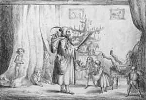 Father Christmas Bringing Presents to the King's Children by King of Portugal Fernando II