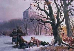 Children Playing in the Snow by R. Favelle