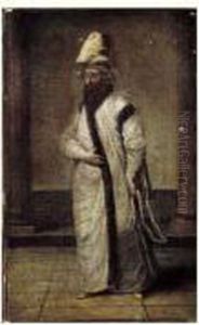 Portrait En Pied D'un Oriental by Jan-Baptiste Vanmour