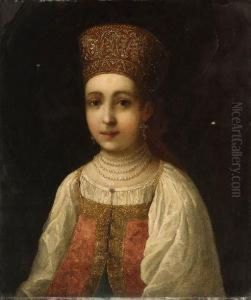 Portrait Of A Girl, Half-length, In Turkish Costume