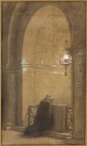 Moine En Meditation by Ewert Louis Van Muyden