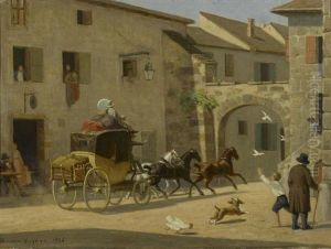 L'arrivee De La Diligence. 1876