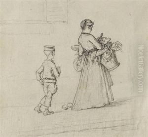 Lesen Von Zeitungen by Henri Van Muyden