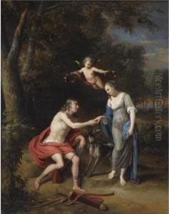 Venus And Adonis by Jan van Neck