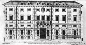 View of the facade of Palazzo Salviati in Rome by Ferrerio, Pietro