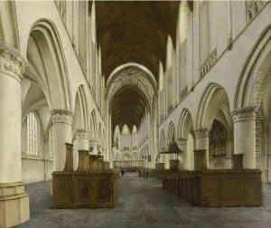 Haarlem: The Interior Of The St. Bavo by Hendrick Van Vliet