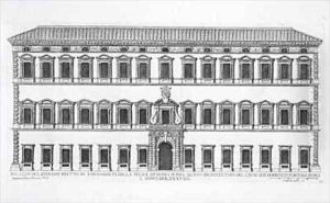 View of the facade of the Lateran Palace Rome