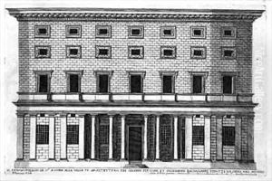 View of the facade of Palazzo Massimi alla Valle Rome by Ferrerio, Pietro