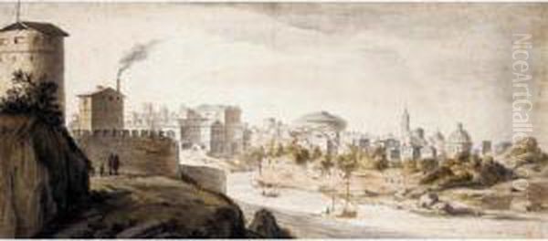 View Of Rome, Seen Across The Tiber From The Monte Gianicolo - view 1