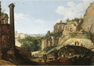 A Southern Landscape With Ruins, Possibly A Capriccio View Of Rome A Southern Landscape With Ruins, Possibly A Capriccio View Of Rome