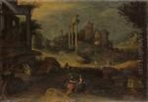 Paysage De Ruines Avec Mars Et Venus by Willem van, the Younger Nieulandt