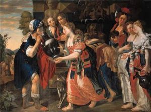 Rebecca And Eliezer At The Well by Adam van Noort