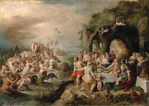 The Feast of the Gods with the Triumph of Neptune and Amphitrite by Frans II Francken