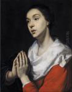 Virgin At Prayer by Jacob Cornelisz Van Oostsanen