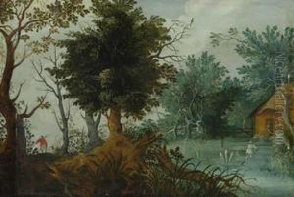 Waldlandschaft Mit Figuren. - view 1